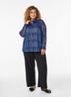 Bluse mit glitzerndem Muster, Blau, Model image number 1