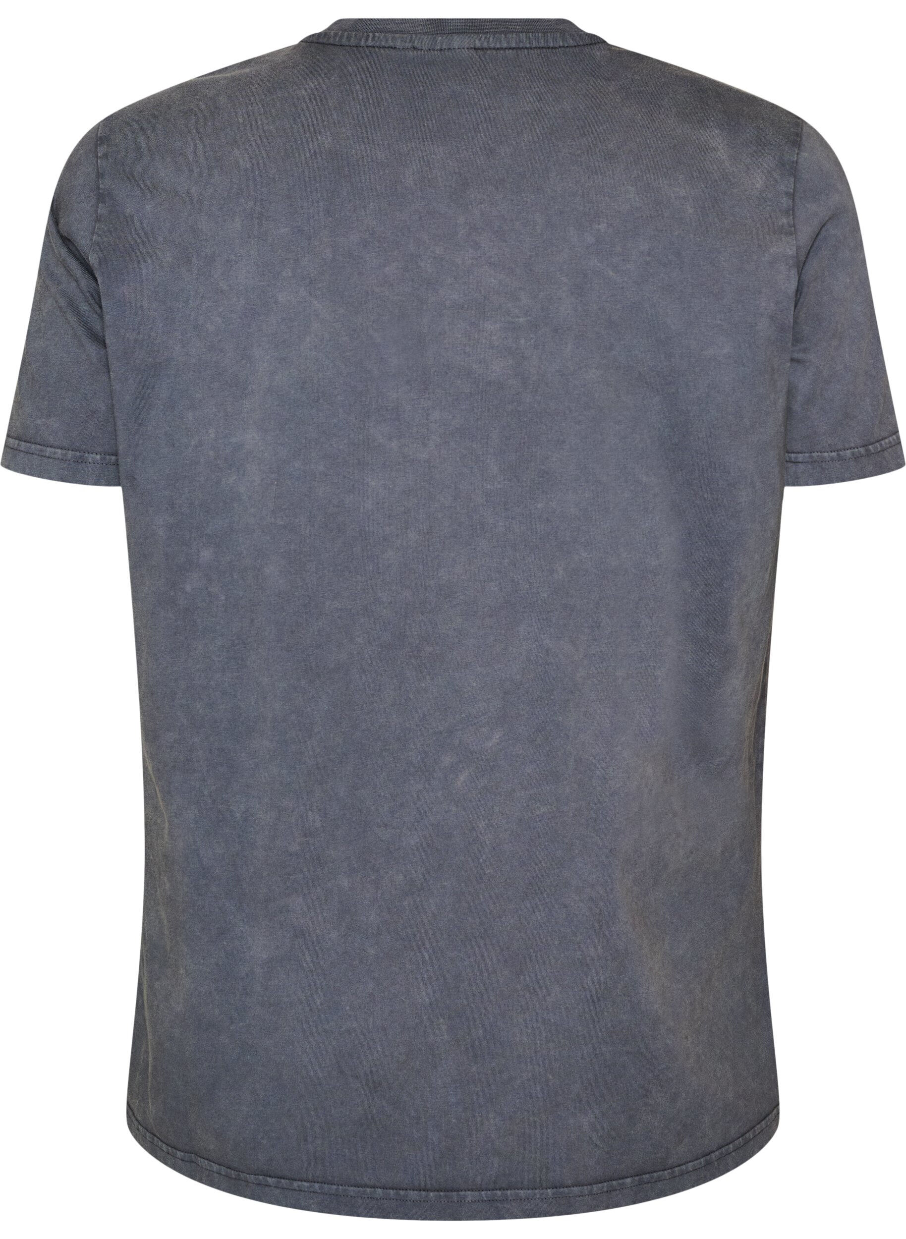 ZizziBaumwoll-T-Shirt mit Frontprint und gewaschener Optik, Grau, Packshot image number 1