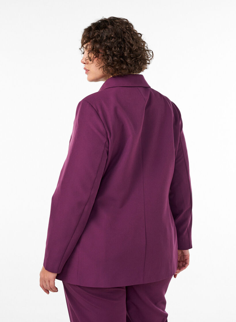Klassischer Blazer mit Knopfverschluss, Lila, Model image number 2