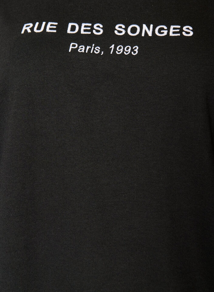 Sweatshirt mit Kapuze und Aufdruck, Schwarz, Packshot image number 2