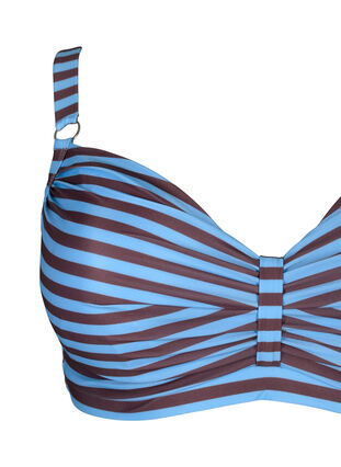 Bügel-Bikini-BH mit Motiv, BlueBrown Stripe AOP, Packshot image number 2