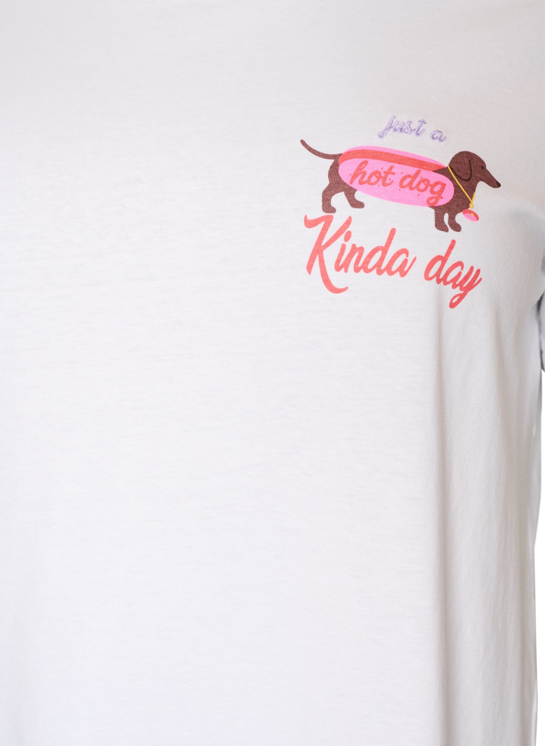ZizziT-Shirt aus Baumwolle mit Brustprint, Wei&szlig;, Packshot image number 2