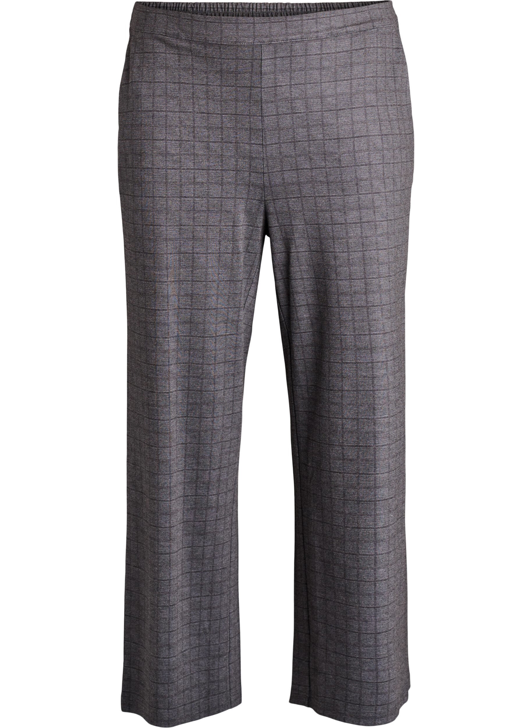 Karierte Hose mit weitem Bein