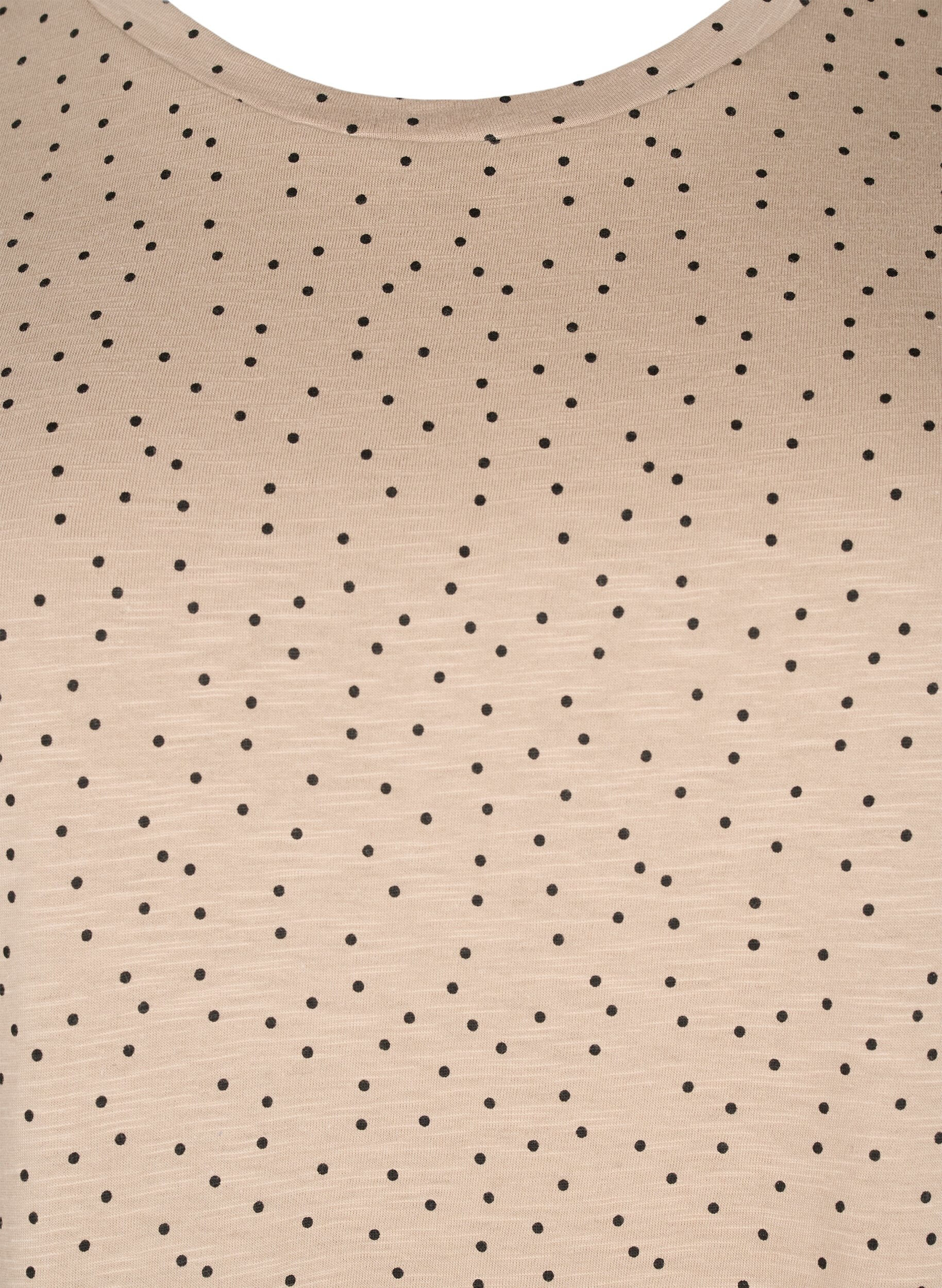 ZizziT-Shirt aus Bio-Baumwolle mit Punktmuster	, Beige, Packshot image number 2