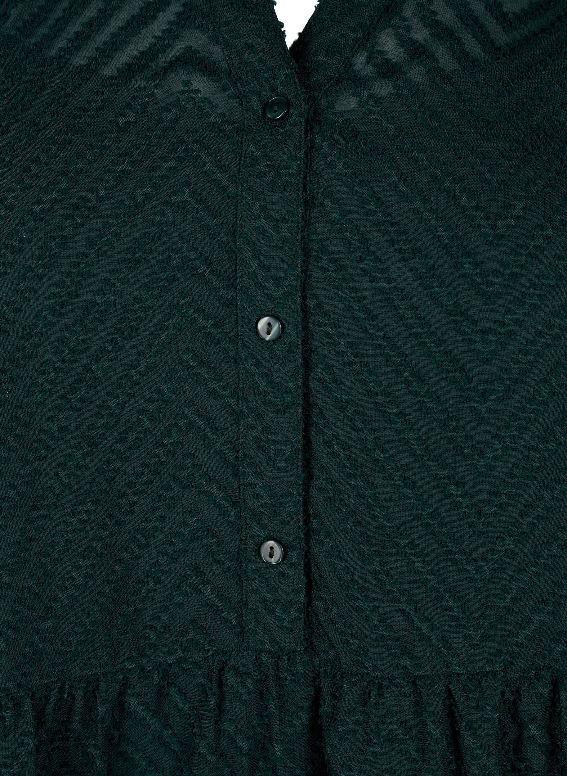 ZizziStrukturiertes kurzes Kleid mit R&uuml;schenkragen, Scarab, Packshot image number 2