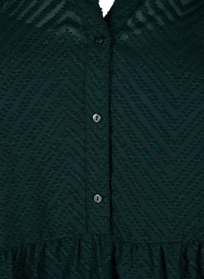 Strukturiertes kurzes Kleid mit Rüschenkragen, Scarab, Packshot image number 2