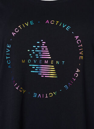 Trainings-T-Shirt mit Print, Black/Hologram logo, Packshot image number 2
