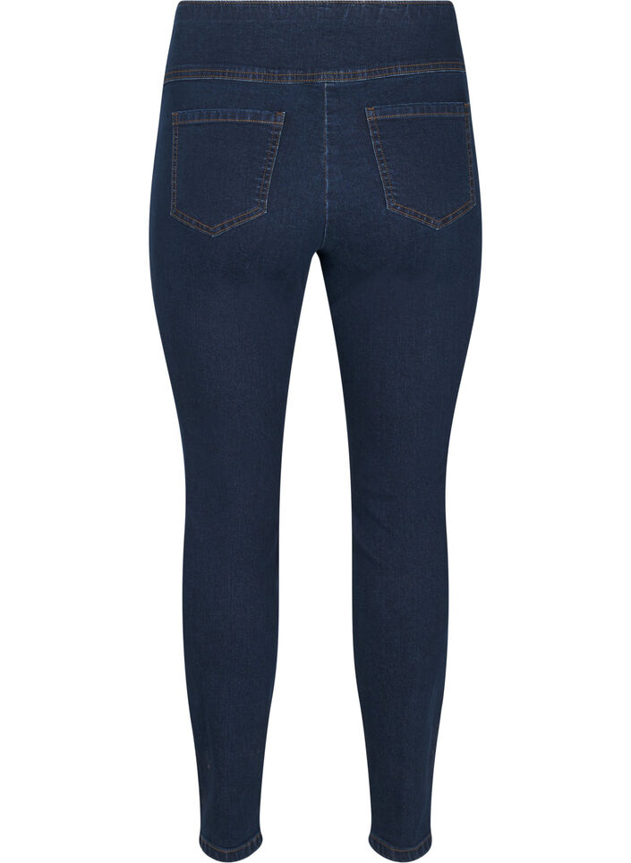 Elastische Jeggings mit hoher Taille, Blau, Packshot image number 1
