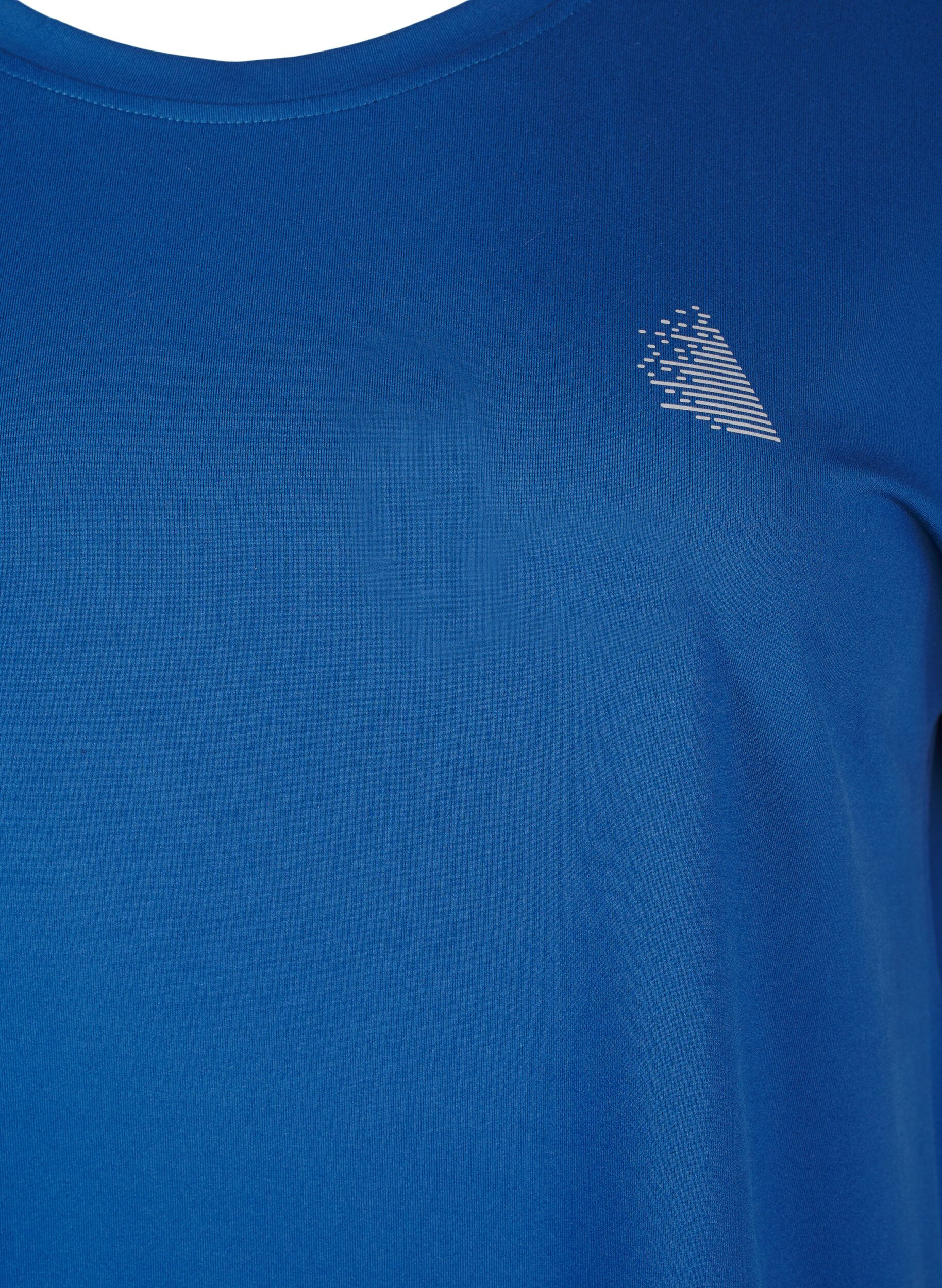 ZizziUnifarbenes T-Shirt f&uuml;rs Training, Blau, Packshot image number 2