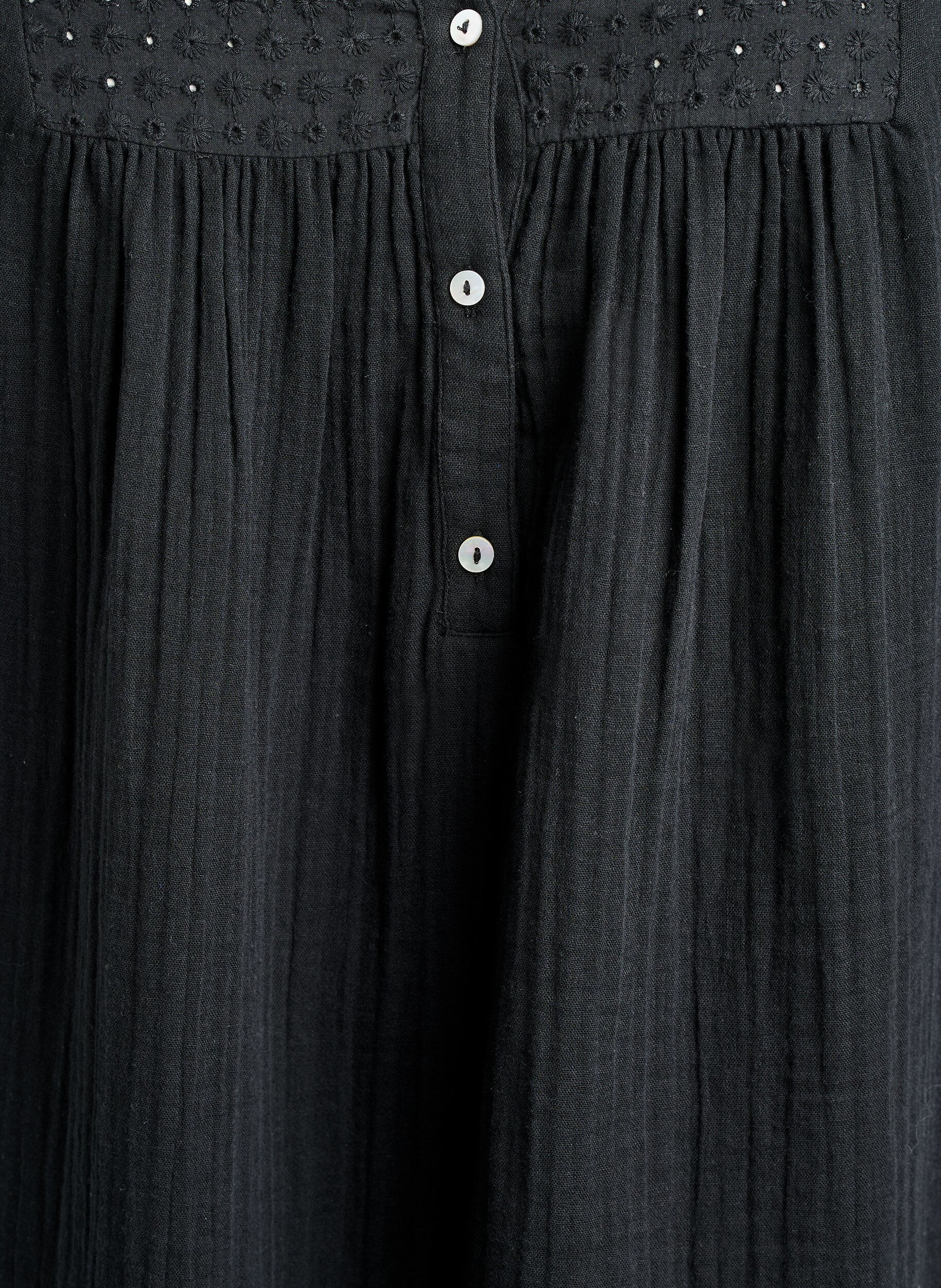 ZizziTunika aus Baumwollmusselin mit Broderie Anglaise, Schwarz, Packshot image number 2