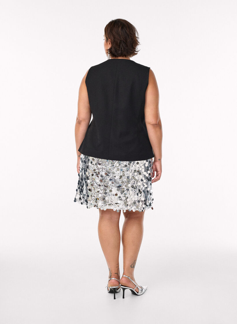 Weste mit Knopfverschluss, Schwarz, Model image number 2