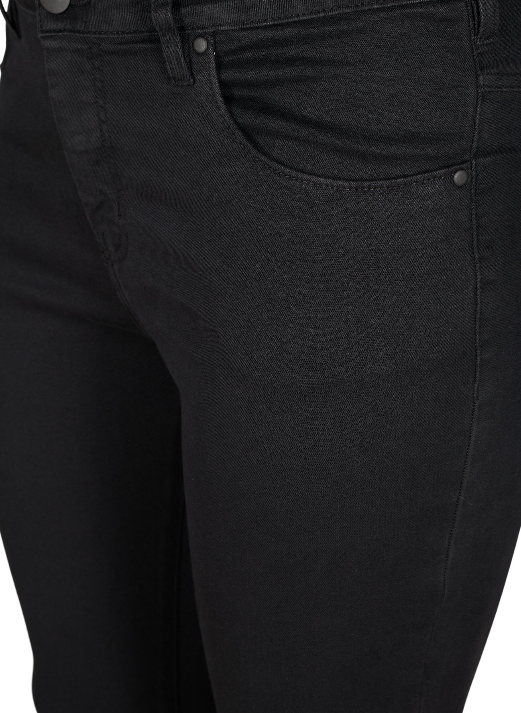 ZizziExtra schmale Amy Jeans mit hoher Taille, Black, Packshot image number 2