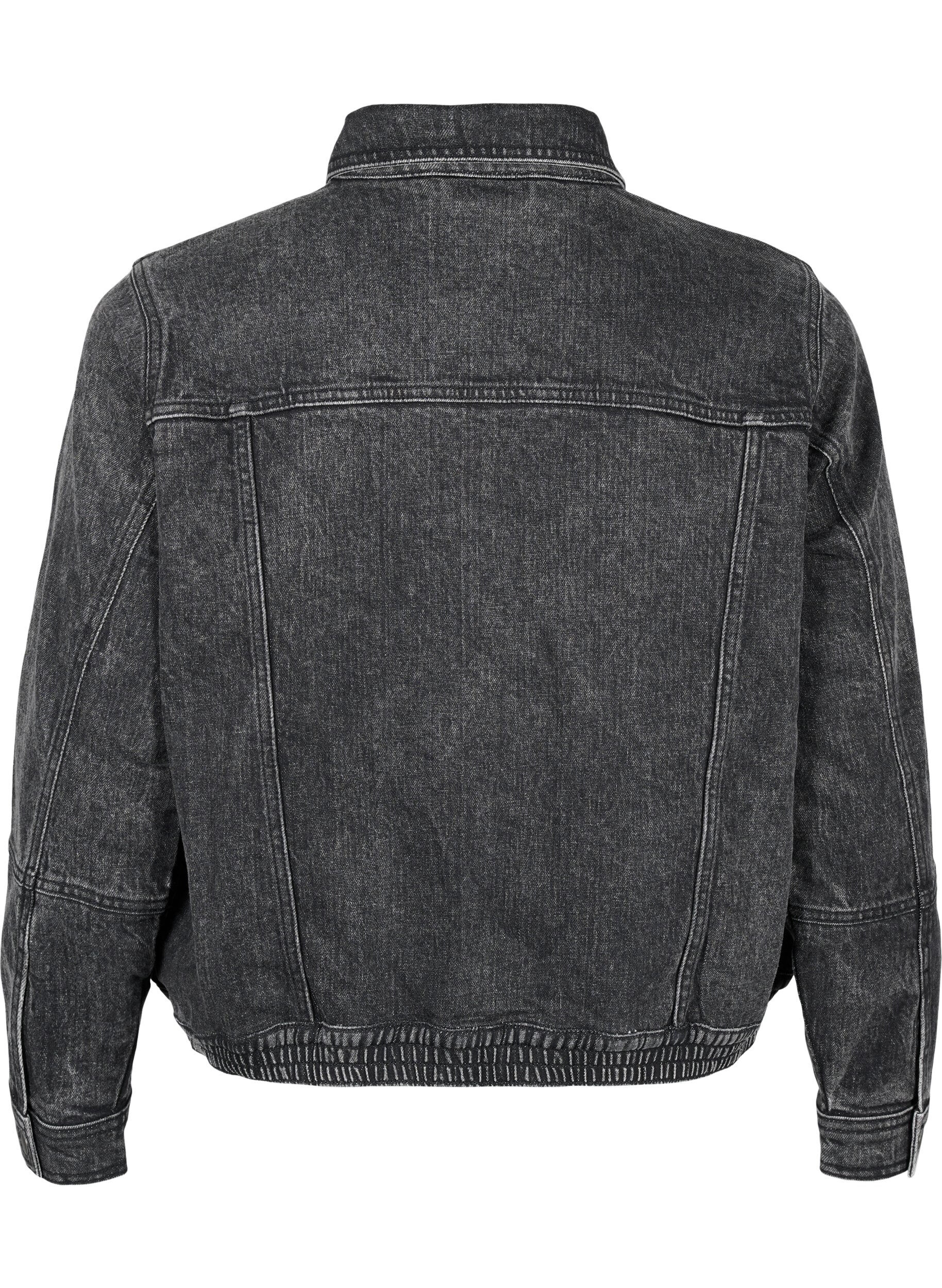ZizziDenim-Jacke mit verdecktem Rei&szlig;verschluss, Dark Grey Denim, Packshot image number 1
