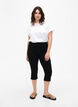  Denim-Caprihosen mit elastischem Bund, Schwarz, Model image number 0