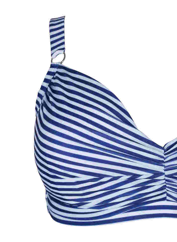 Bedruckter Bikini BH mit Bügel, Blue Striped, Packshot image number 2