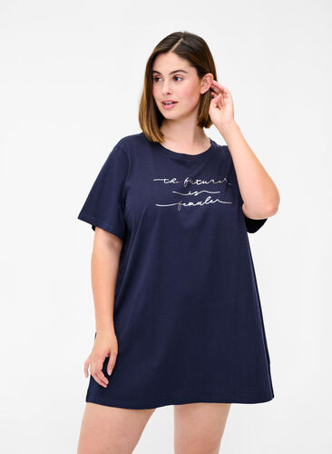 Oversize Nachtshirt aus Bio-Baumwolle, Night Sky, Model image number 0