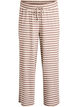 Gestreifte Schlafanzughose mit hoher Taille und weiten Beinen, Beige, Packshot image number 0