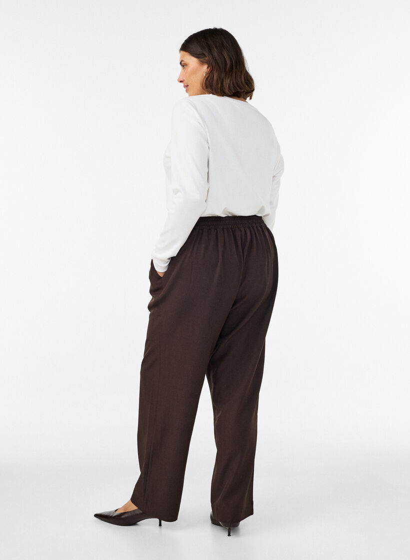 Lockere Hose mit Taschen, Braun, Model image number 1