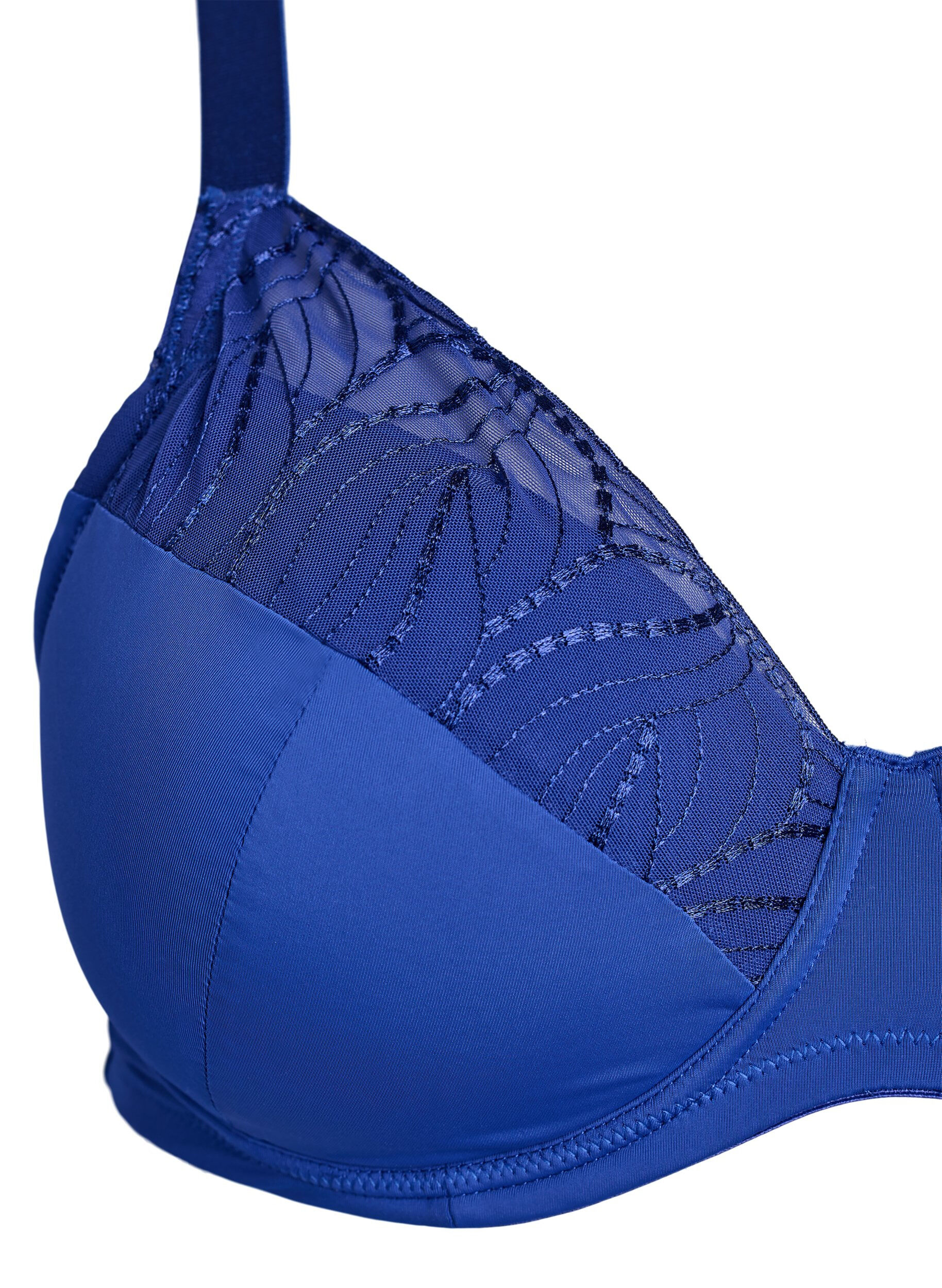 ZizziBH mit gepolsterten Cups und besticktem Mesh, Blau, Packshot image number 2