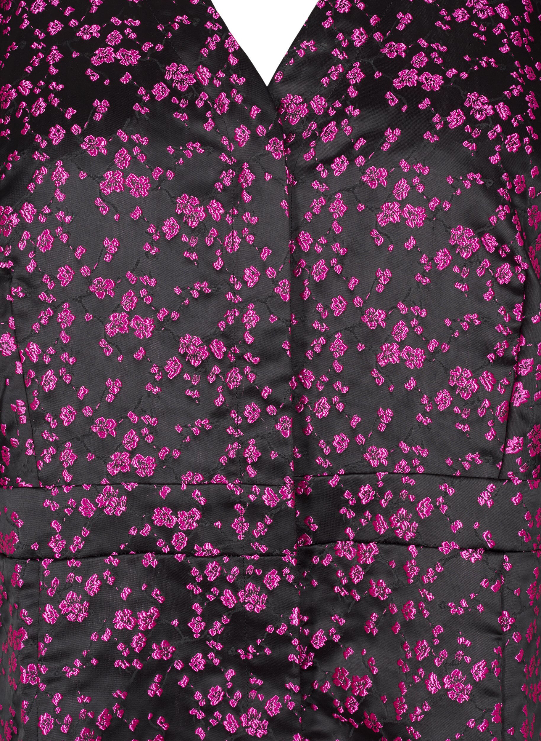 ZizziKnielanges Kleid mit aufgestickten Blumen, Black Pink Flower, Packshot image number 2