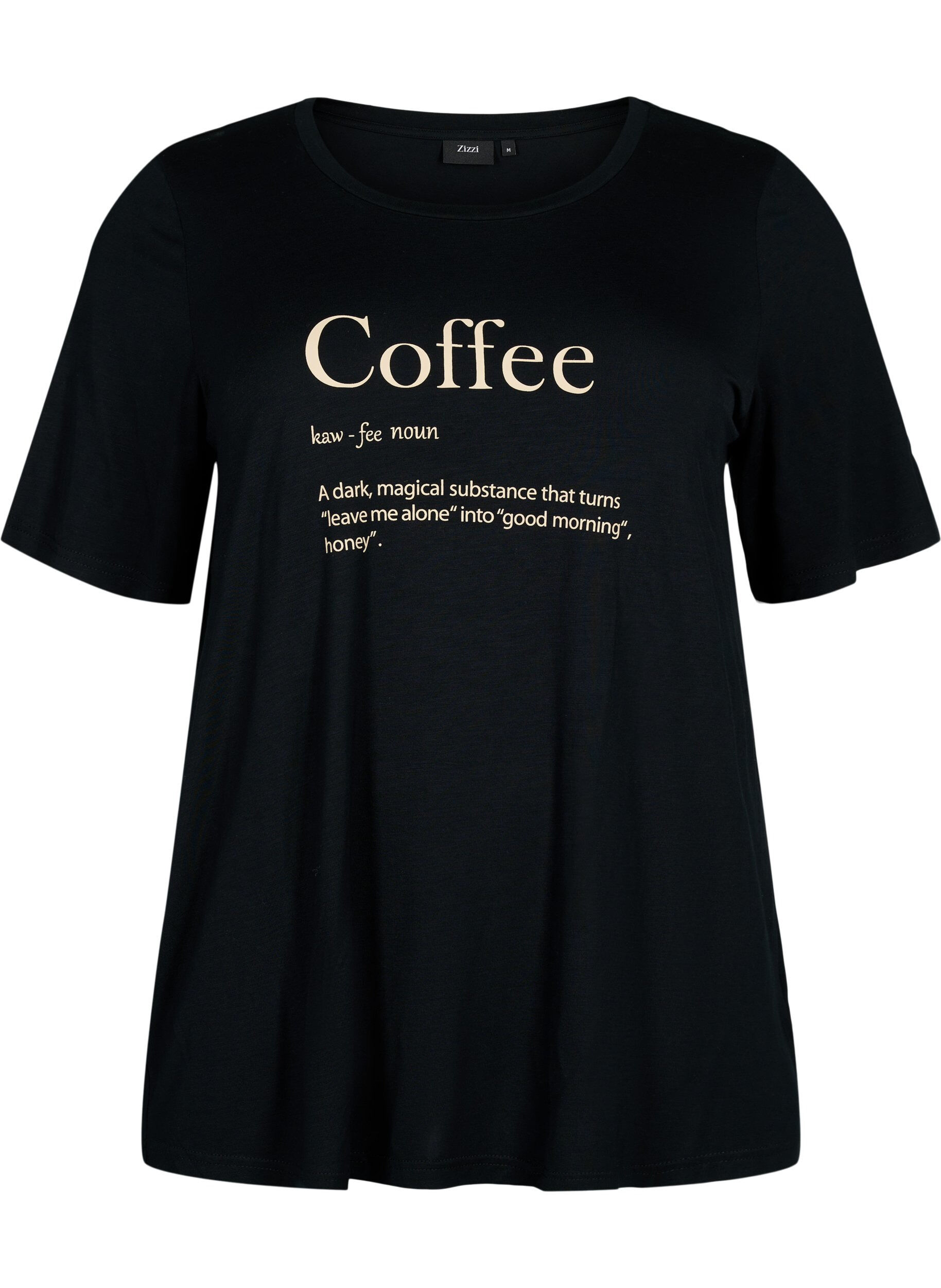 ZizziKurz&auml;rmeliges Nacht-T-Shirt aus Viskose, Black Coffee, Packshot image number 0