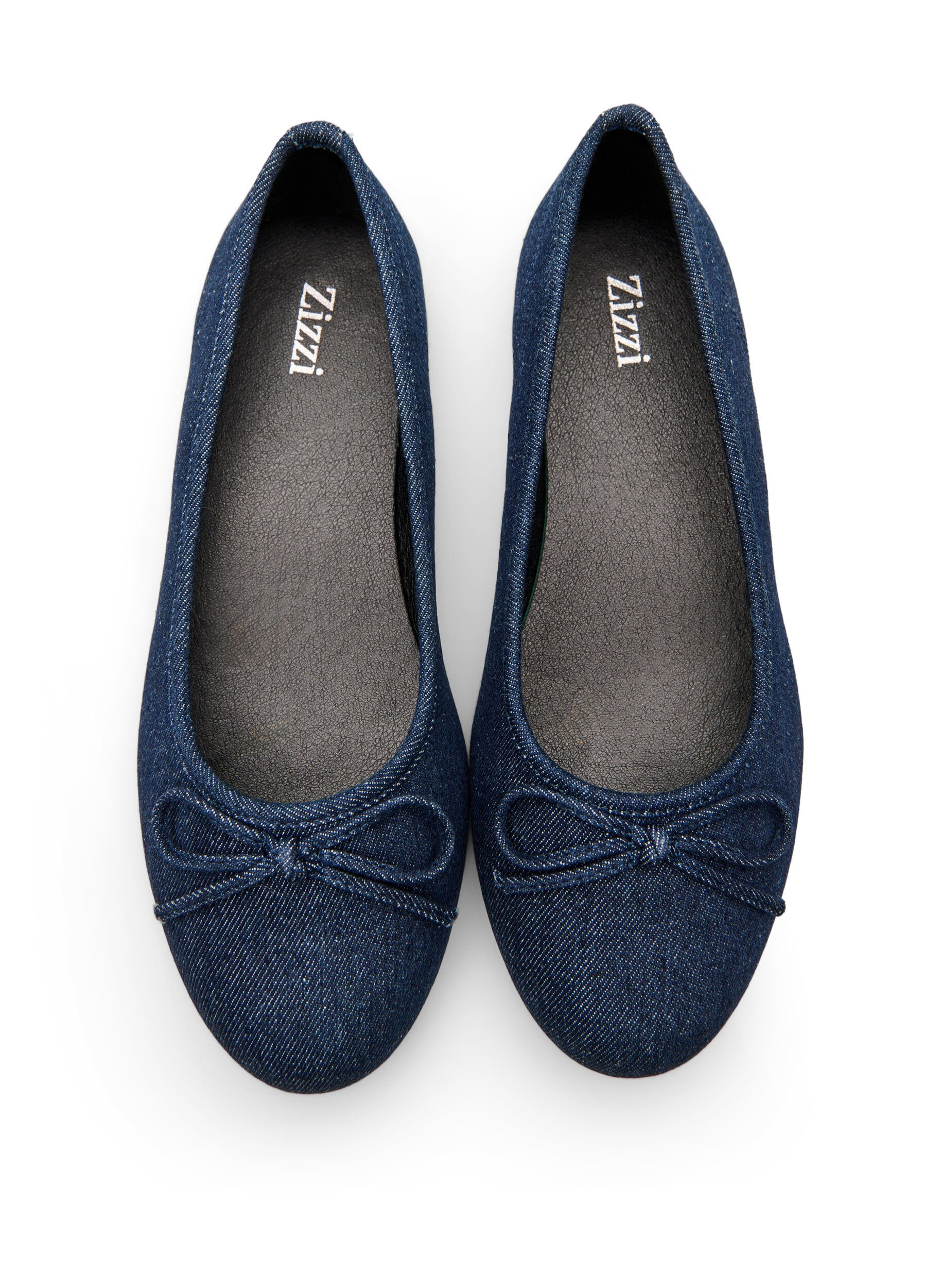 ZizziExtra-Weite &ndash; Denim-Ballerina mit Schleife, Blau, Packshot image number 2