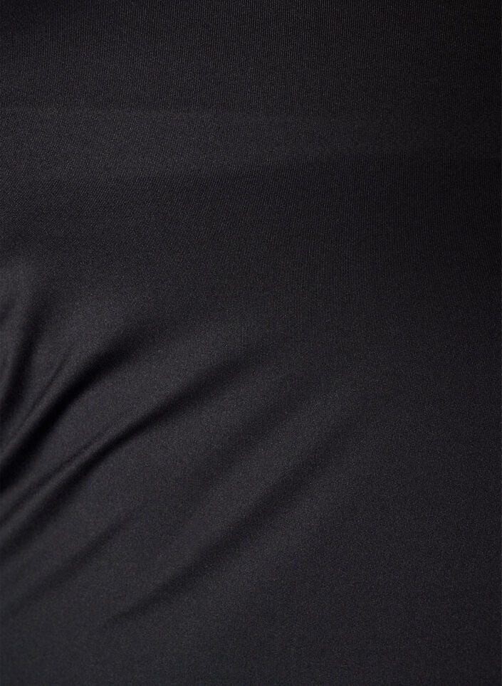 Figurbetontes Basic-Top aus glattem Stoff, Schwarz, Packshot image number 2