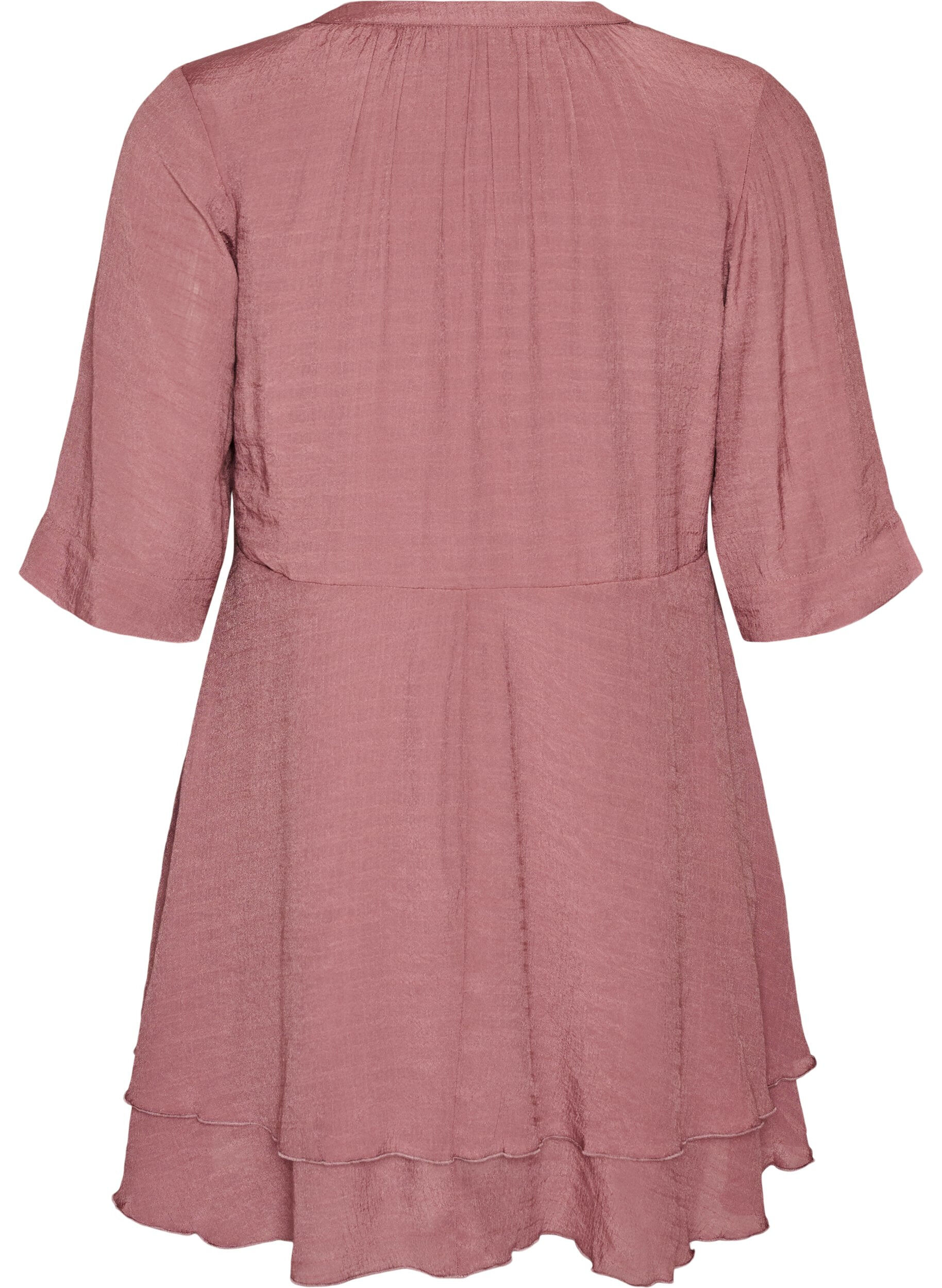 ZizziA-Linien-Kleid mit gestuften R&uuml;schen, Rot, Packshot image number 1