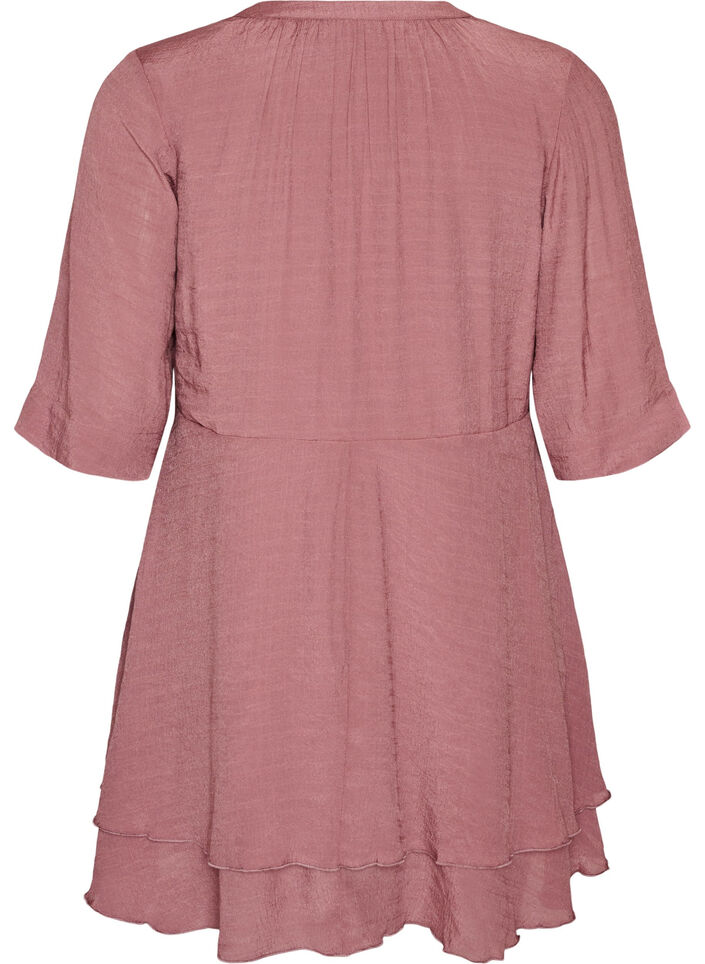 A-Linien-Kleid mit gestuften R&uuml;schen, Rot, Packshot image number 1