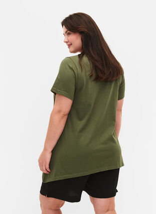 Baumwoll-T-Shirt mit kurzen Ärmeln, Thyme PRESENT, Model image number 1
