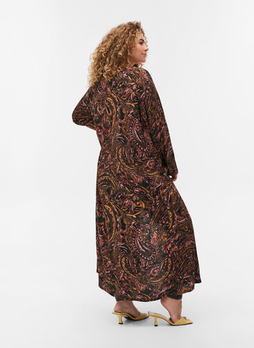 Langer Kimono aus Viskose mit Print, Paisley AOP, Model image number 1