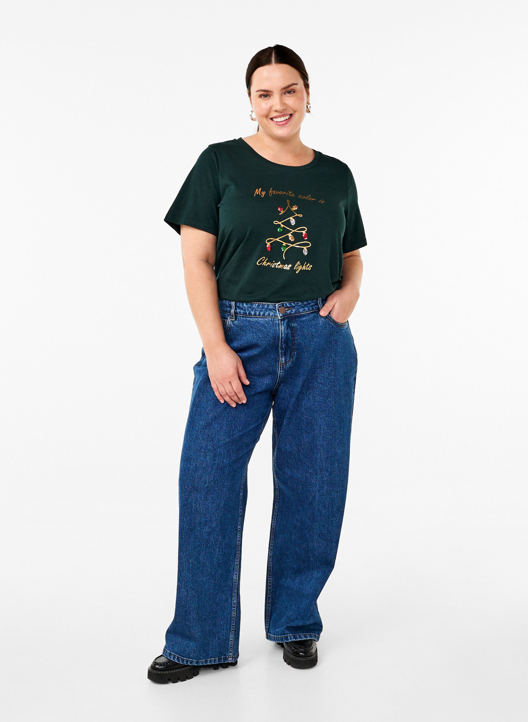 ZizziWeihnachtliche T-Shirts aus 100% Baumwolle, Scarab w. Tree, Model image number 2