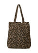 Denim Shopper mit Leopardenmuster, Braun, Packshot image number 0