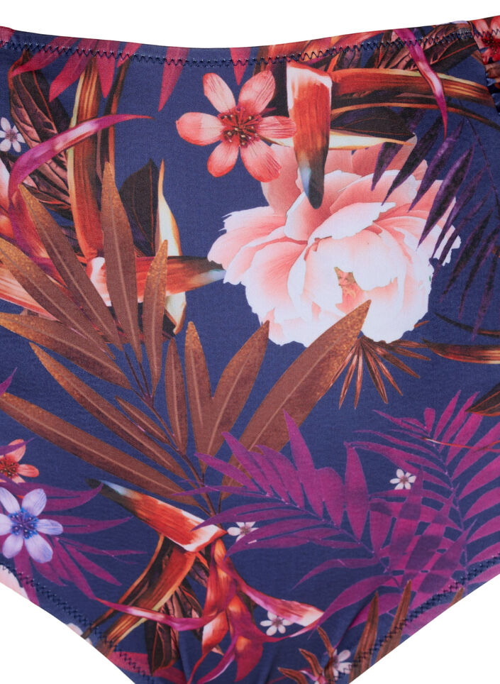 Bikini-Unterteil mit Blumenmuster und hoher Taille, Lila, Packshot image number 2