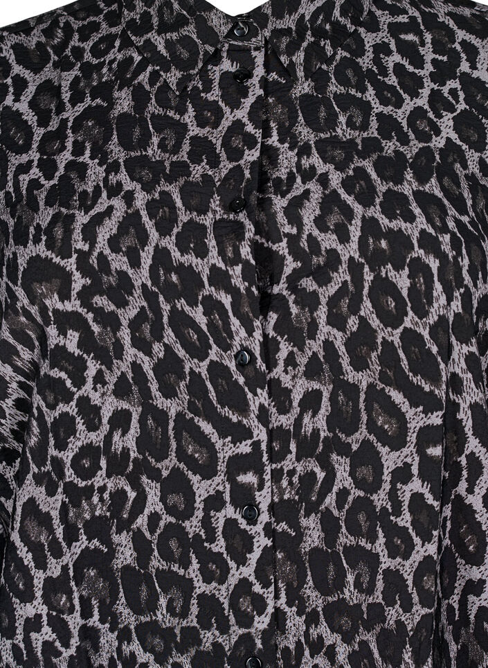 Lange Bluse mit Leopardenmuster, Grau, Packshot image number 2