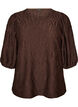 Bluse mit Struktur und 3/4-&Auml;rmeln, Braun, Packshot image number 0