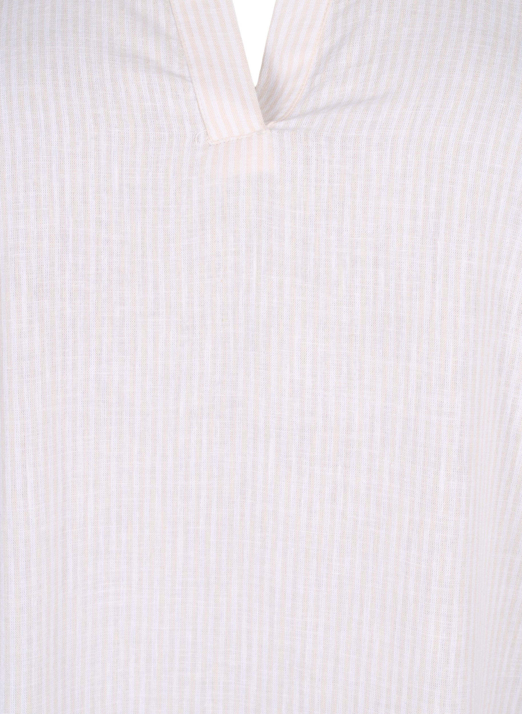 ZizziGestreiftes Kleid aus Baumwolle und Leinen, Sandshell Wh. Stripe, Packshot image number 2