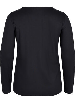 Langarm Basic-Bluse aus Viskose, Black, Packshot image number 1
