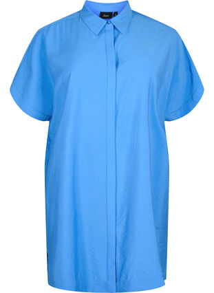 Langes Hemd aus Viskose mit kurzen Ärmeln, Marina, Packshot image number 0