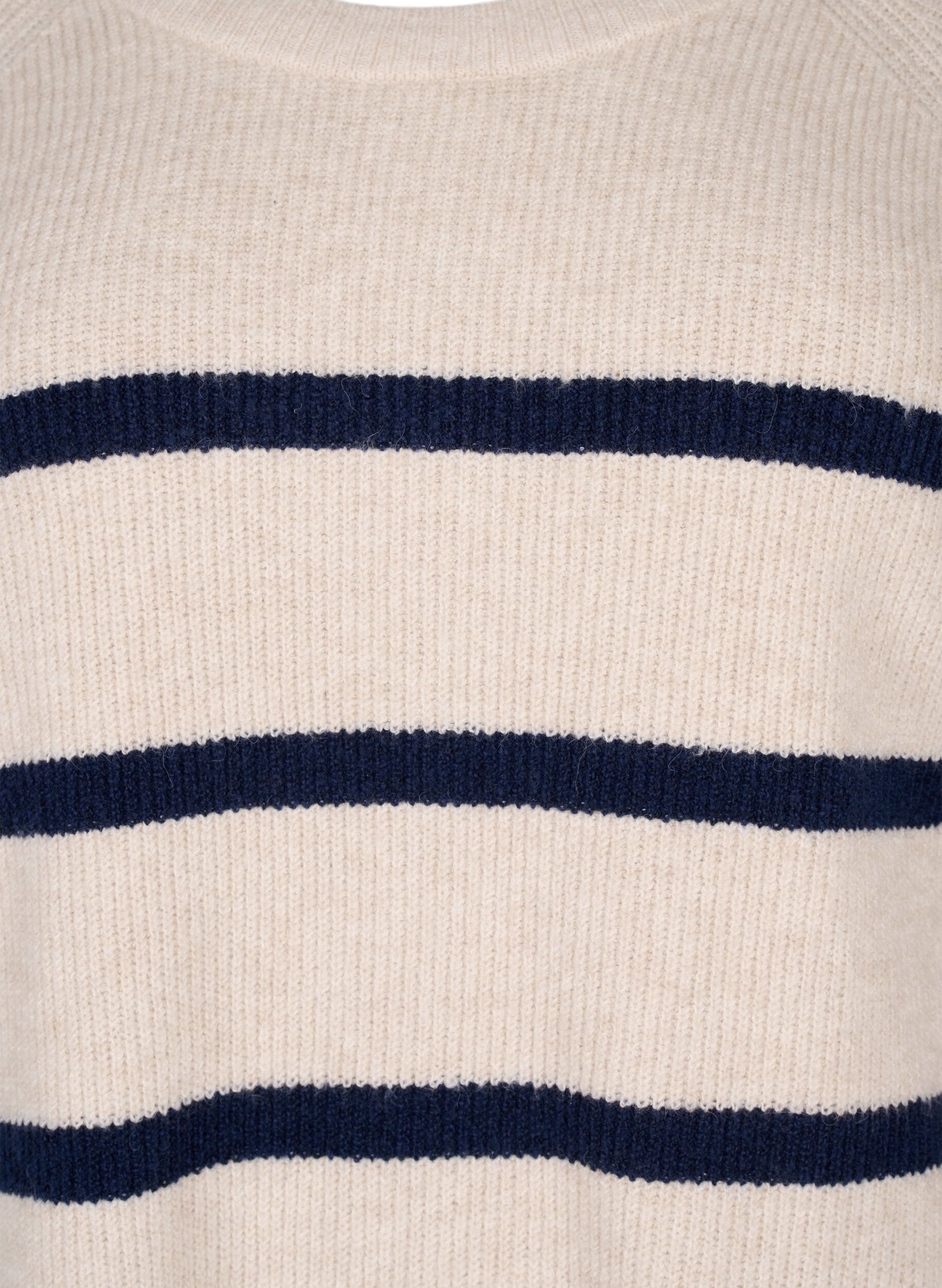 ZizziRippenstrickpullover mit Streifen, P.Stone/Navy.B.Mel., Packshot image number 2