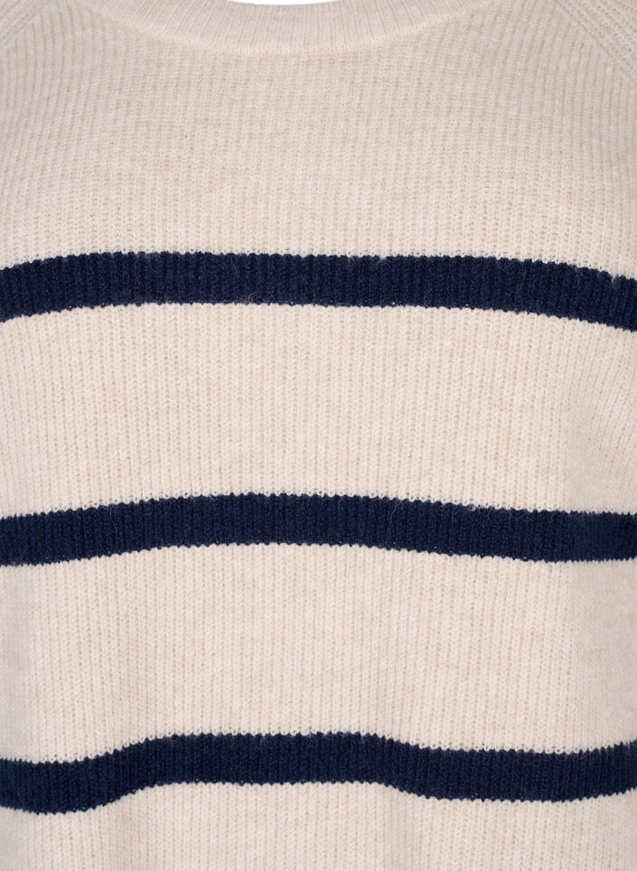 Rippenstrickpullover mit Streifen, P.Stone/Navy.B.Mel., Packshot image number 2