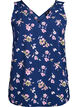 Bedrucktes Oberteil mit V-Ausschnitt, Blau, Packshot image number 0