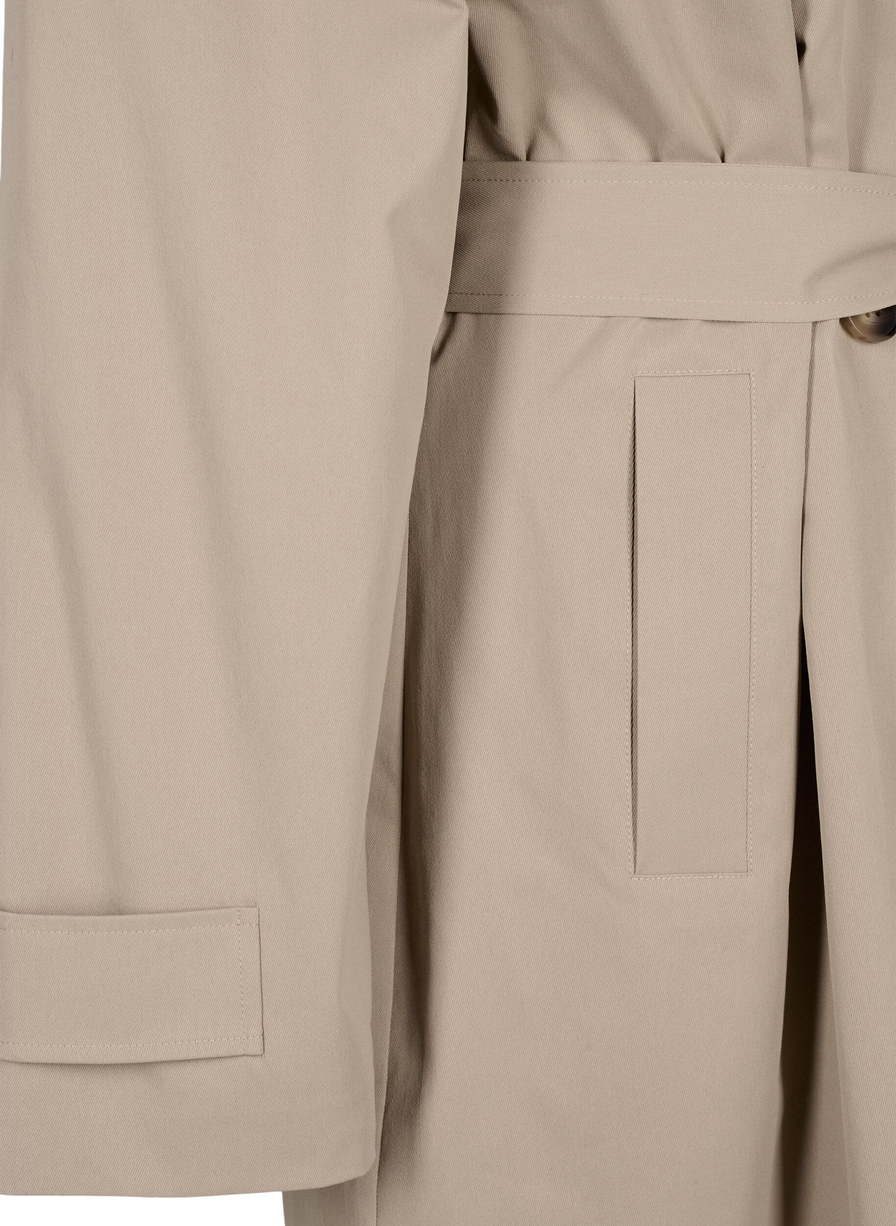 ZizziKlassischer langer Trenchcoat mit G&uuml;rtel, Chinchilla, Packshot image number 3