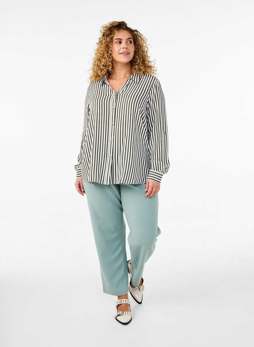 FLASH - Hose mit gerader Passform, Grün, Model image number 0