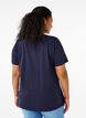 Einfarbiges basic T-Shirt aus Baumwolle, Blau, Model image number 2