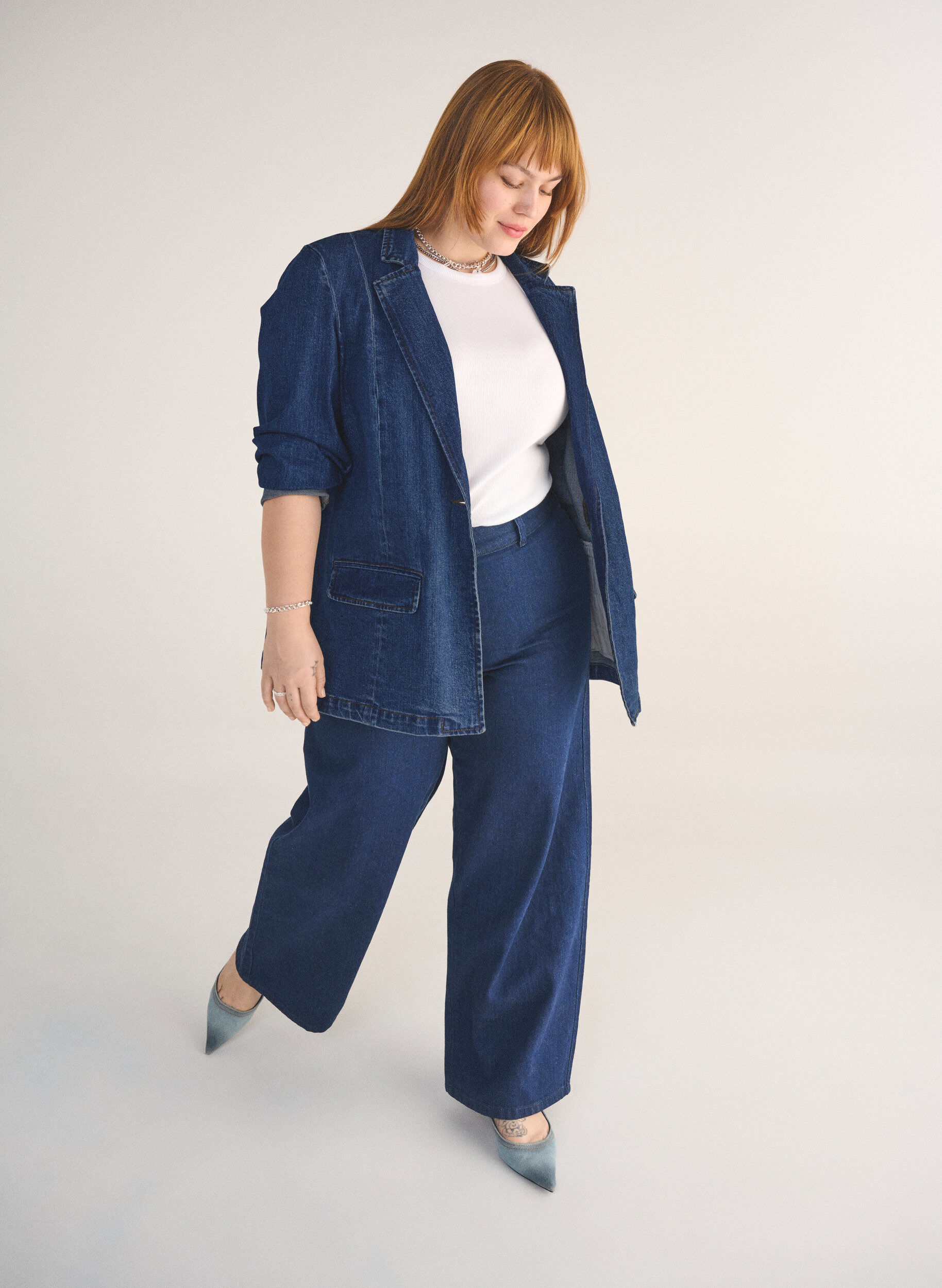 ZizziJeans mit weitem Bein und hoher Taille, Blau, Image image number 0