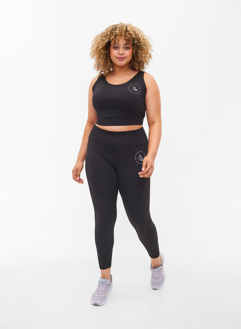 Unifarbene Fitness-Leggings, Black, Model image number 3