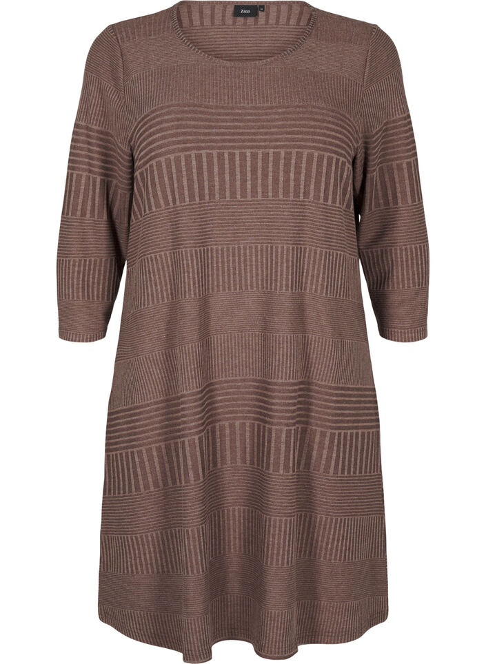 Kleid mit 3/4-Ärmeln und Streifenmuster, Ch. Martini Mel., Packshot image number 0