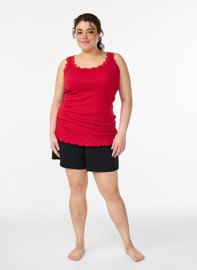 Spitzentop, Rot, Model image number 1