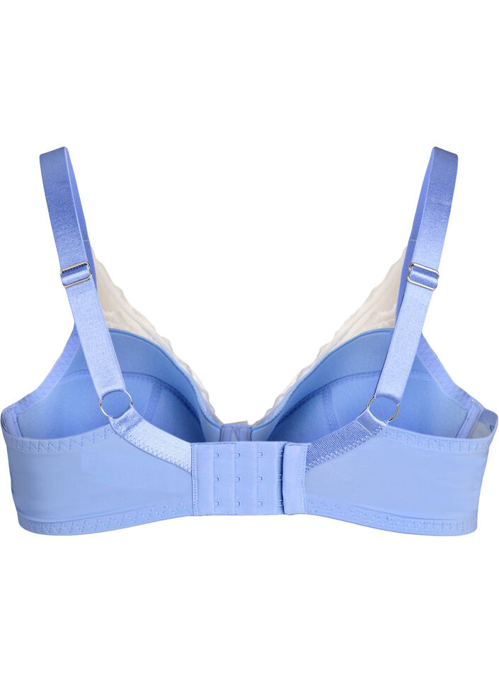 Gepolsterter BH mit Spitze und Mesh, Blau, Packshot image number 1